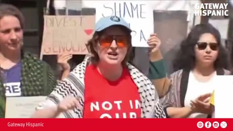 Graduates of the School of International and Public Affairs chanted "Free Palestine".