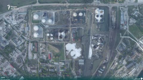 Satellite images of the aftermath of the attack on the oil depot in Feodosiya