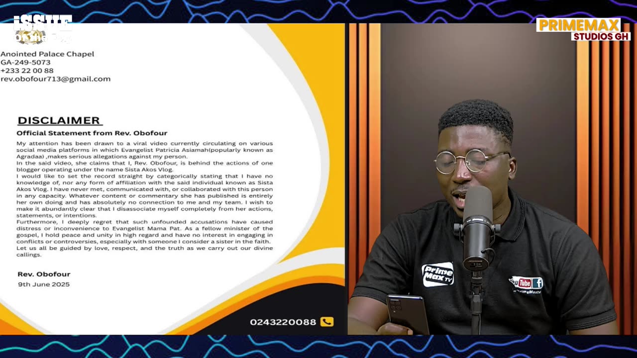 Rev Obofour have issued a statement to debunks Agradaa assertion