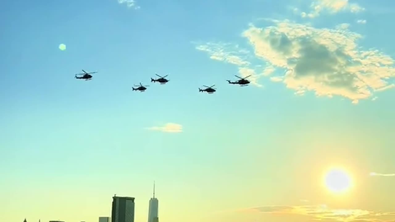Military helicopter is in New York.