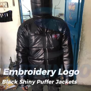 Stay Covered, Stay Warm – Black Shiny Full Face Zip-Up Jacket