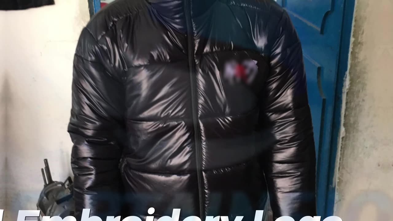 Stay Covered, Stay Warm – Black Shiny Full Face Zip-Up Jacket