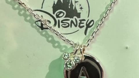 Disney Parks Mickey Mouse Cubic Zirconia Letter A Silver Color Necklace #shorts