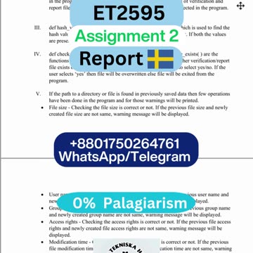 Student Work (Report) | ET2595 Assignment 2 - System Integrity Verifier & Shell Tasks | BTH