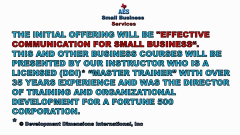 AES ANNOUNCES THE START OF THEIR SMALL BUSINESS SERVICES
