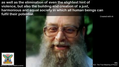Billy Meier - The True Meaning of Peace from CR 923 (AI Created)