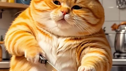 Ai yellow cat short video