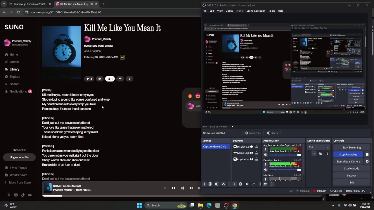Kill me Like You Mean It ~ Music
