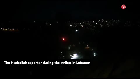 Hezbollah reporter goes live as Israeli airstrikes erupt behind him in southern Lebanon
