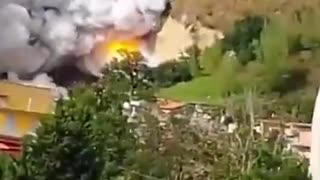 WATCH: Massive explosions at fireworks factory in Pianura area of Naples, Italy.