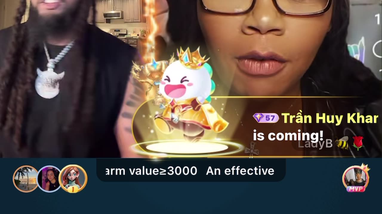 I go big papi lines lady bee showing him trading receipts