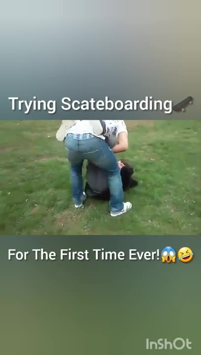 Trying Scateboarding For The First Time Ever! #Shorts