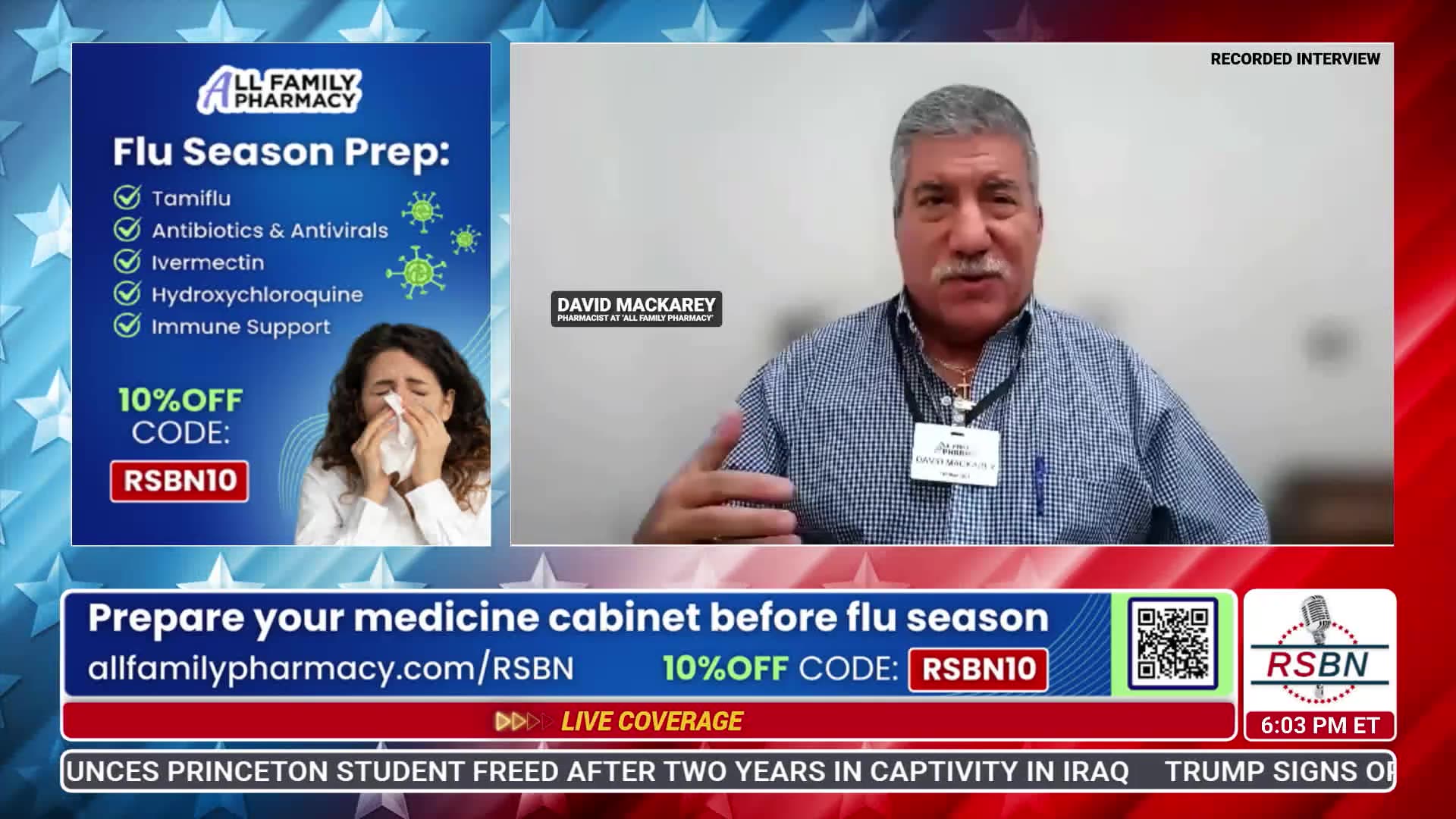 WATCH: RSBN Interviews Pharmacist David Mackarey of All Family Pharmacy - 9/11/25