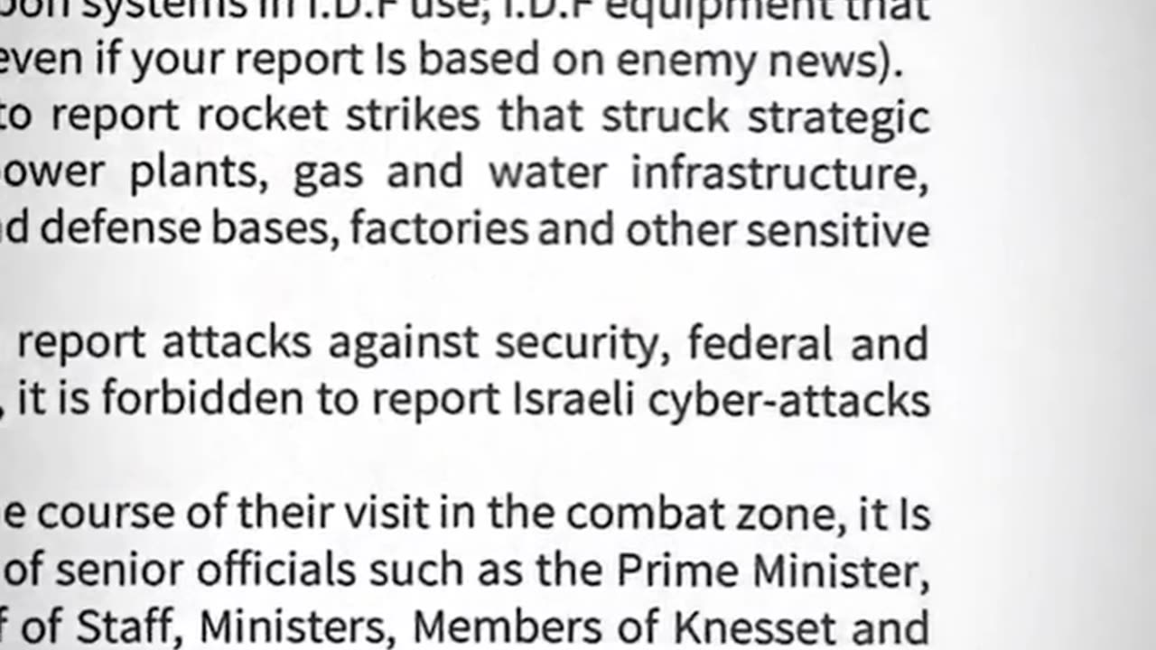 🔥🔥Israel Censors to Project Invincibility. Its about protecting the narrative, perception is power.