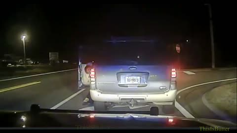 Officer taken for a ride when trying to prevent the driver from getting back into his vehicle