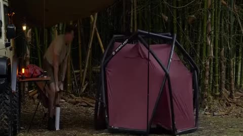 SOLO Camping in a RAINY Bamboo Wonderland [ Relax Eat Sleep Repeat, ASMR