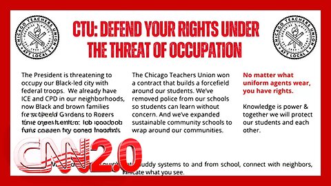 Chicago Teachers Distribute Flyers on Legal Rights Amid Federal Troop Threat | CNN2.0