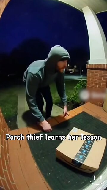 Porch pirate caught on Ring doorbell in glitter prank #porchpirate #ringdoorbell #viral #japd