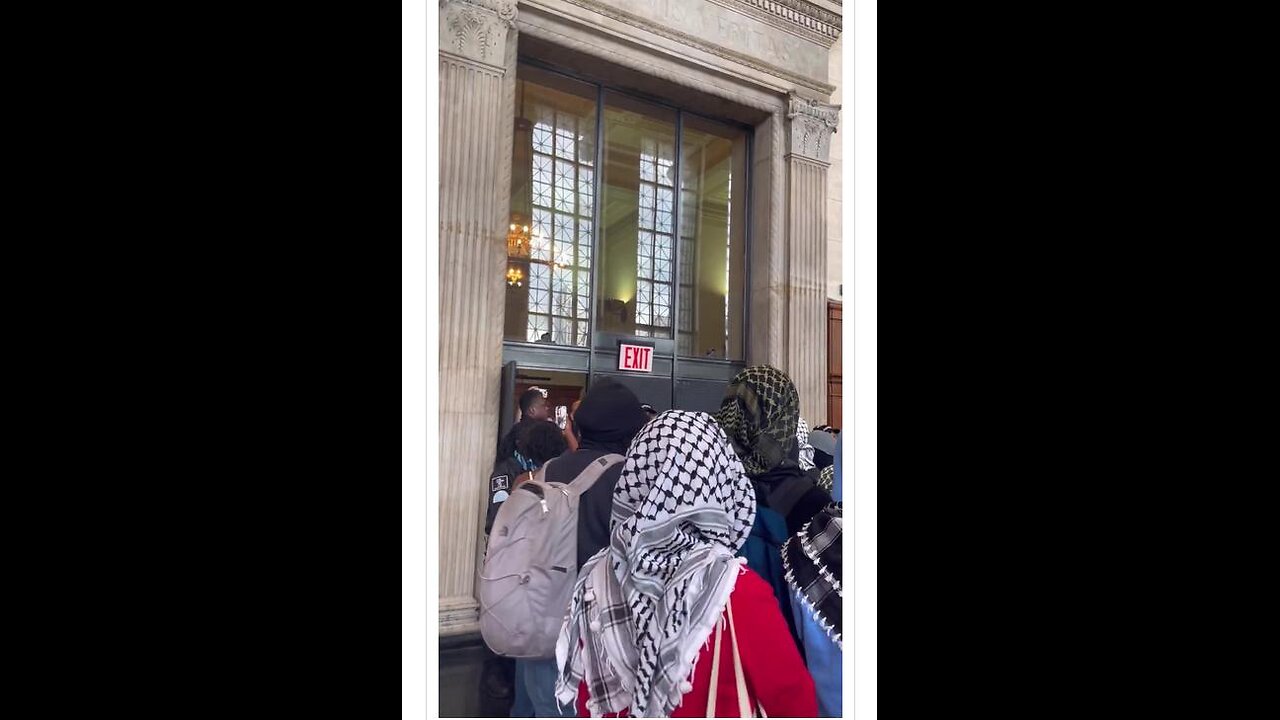 Authorities BLOCK Palestine protestors from leaving without showing ID after they broke into Columbia U Library (5/7/25)