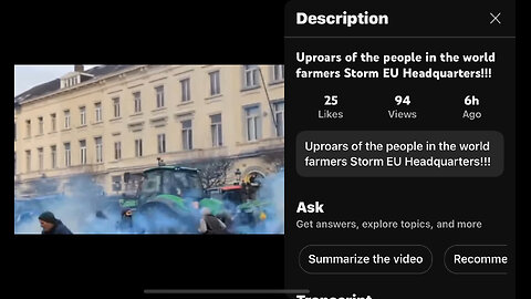RE: Uproars of the people in the world farmers storms EU Headquarters #uproars #eu #sedition