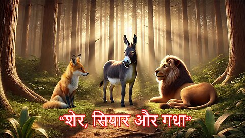 शेर, लोमड़ी और गधा | लालच और न्याय की कहानी | नैतिक कथा