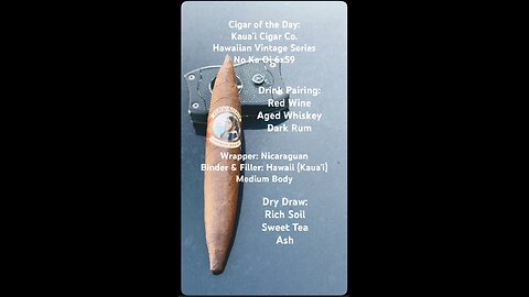 Kaua’i Cigar Co. Hawaiian Vintage No Ka Oi 6x59 Perfecto #Hawaiian #Short #Shorts #CigarOfTheDay