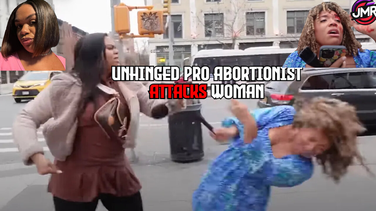 UNHINGED pro abortionist ATTACKS pro life woman, and plays VICTIM!