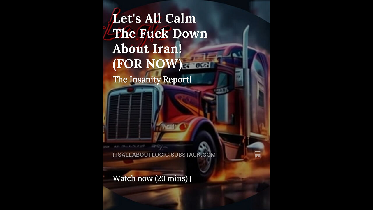 Let's All Calm The Fuck Down About Iran! (FOR NOW)