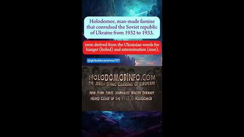 Holodomor, man-made famine by the ancestors of the Zionists in Illuminati Israel