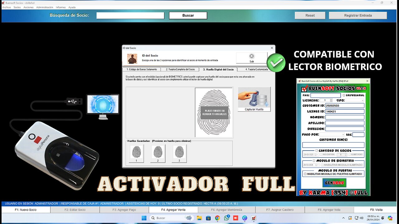 BUENSOFT SOCIOS 6.12 FULL + UareU 4500