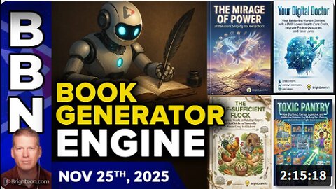 Brighteon Broadcast News - Nov 25, 2025 - Stunning new BOOK GENERATOR engine demonstrated by the Health Ranger