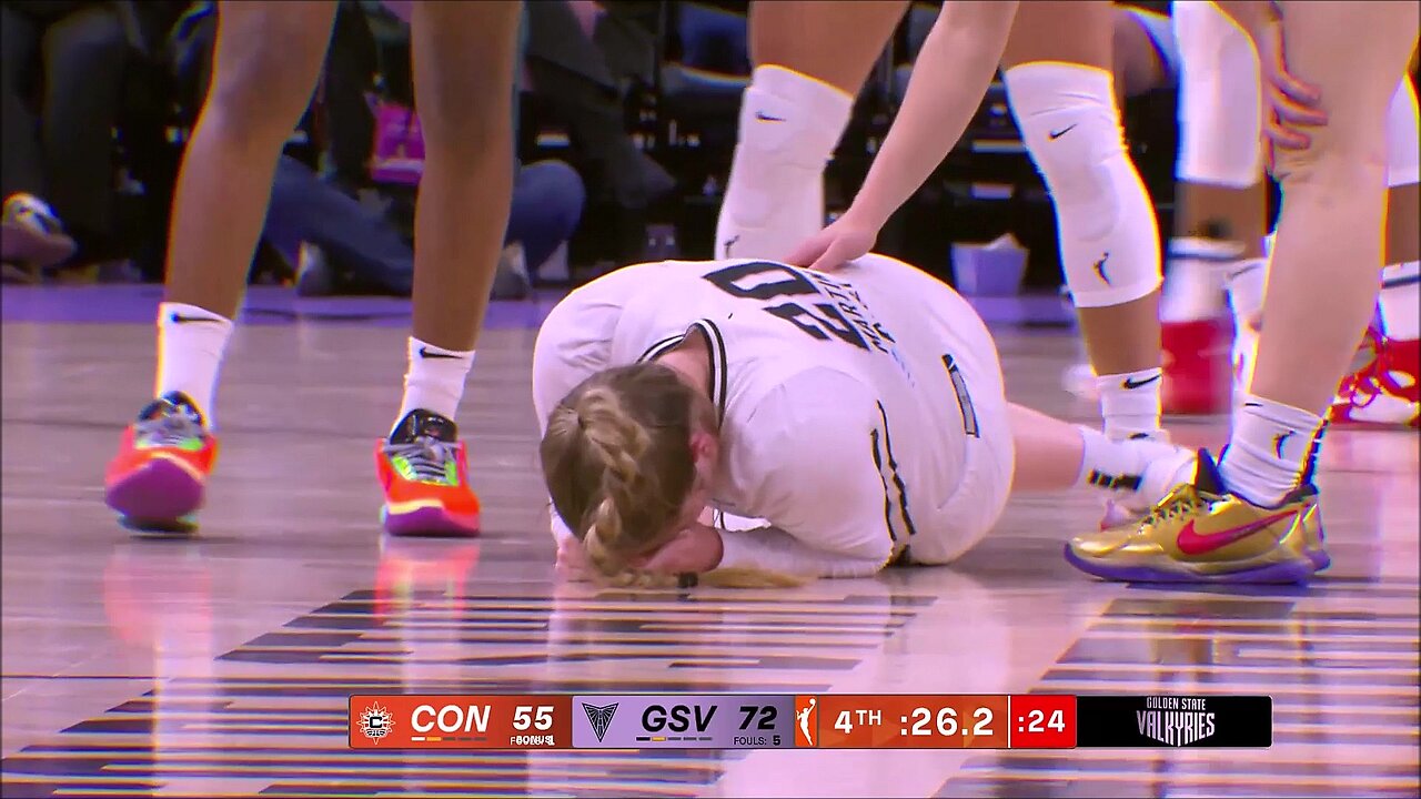 🤕 Kate Martin injured w/ 26 secs left in Golden State Valkyries win vs Sun | WNBA womens basketball