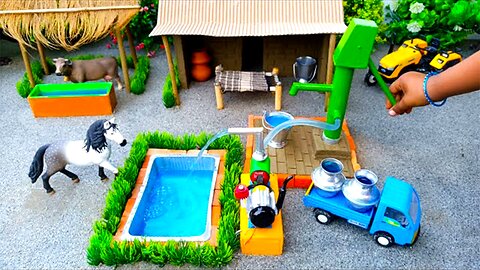 DIY how to make cow shed | house of animals | horse house – cow shed | mini hand pump |woodwork