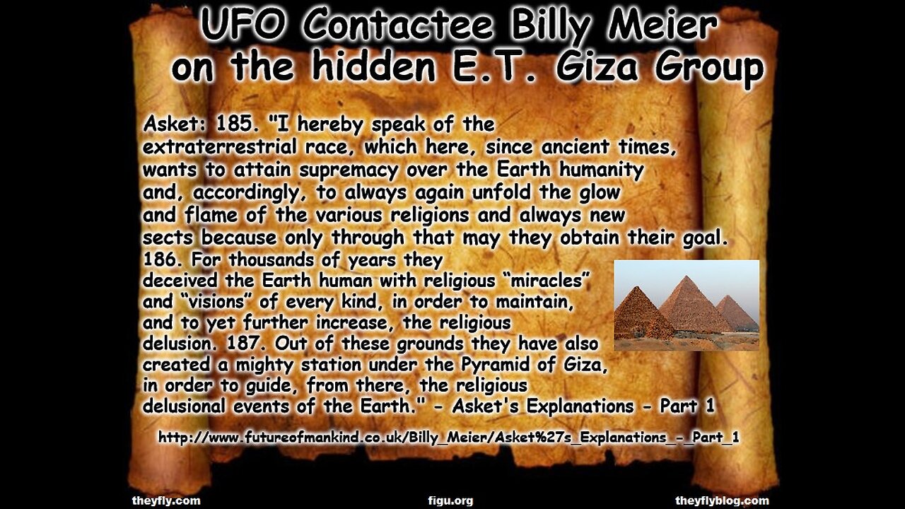 Billy Meier UFO Contact Related Info - Beneath the Great Pyramid in 1953