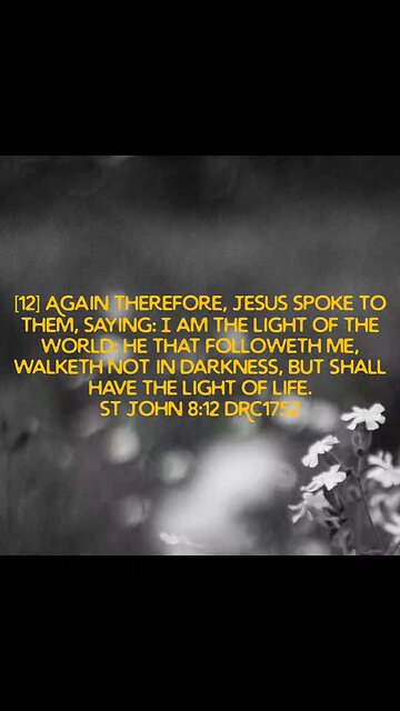 St John 8:12 DRC1752 [12] Again therefore, Jesus spoke to them, saying: I am the light of th