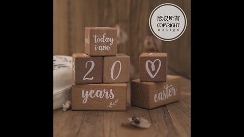 6pcs/1Set Baby Month Milestone Card Beech Block