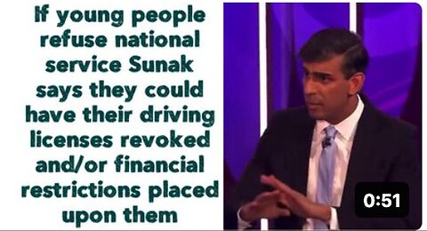 "Sunak: Young People Refusing National Service May Lose Driving Licenses"