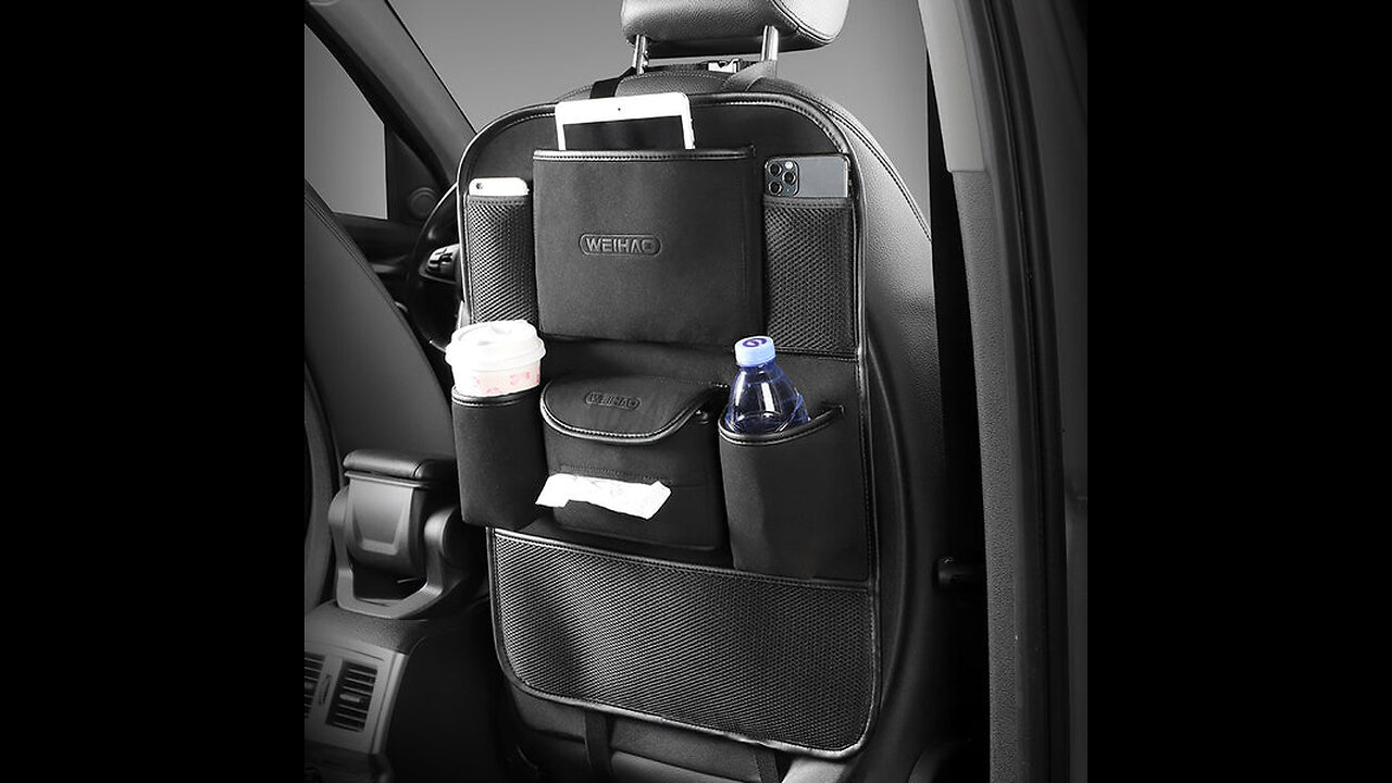 Universal Multifunction Car Seat Organizer, for Beverages, Books, Tablets, Snacks & More