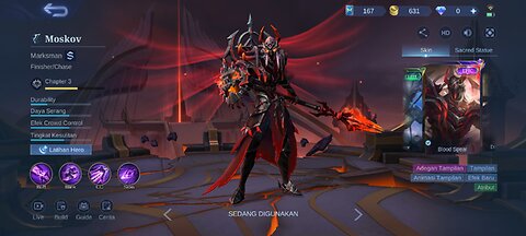 Mobile Legends - Moskov Hero Marksman Skin Epic Red Glowing Returns