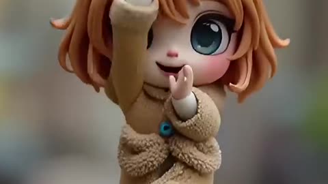 Dancing cute AI baby girl