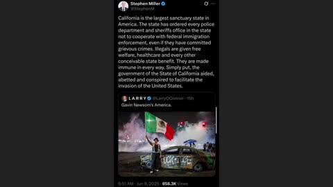 Stephen Miller Blames CA for Invasion of USA - Jewish Magic Trick!