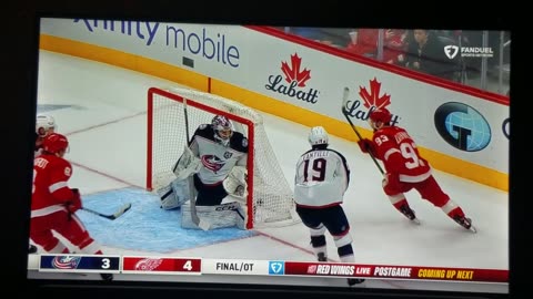 CBJ vs DET - Red Wings Win in OT 4-3