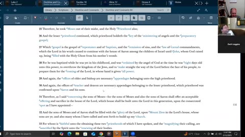 Scripture Study 2025-05-12 D&C LDS 84 & Ordinances