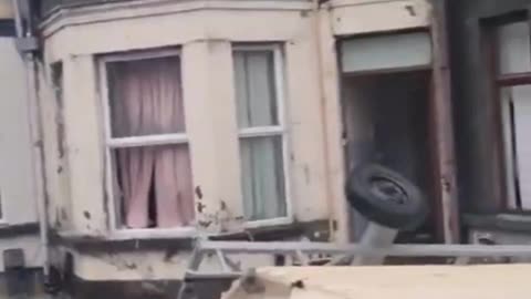Ballymena Ireland: Destruction of the homes of Roma gypsies after teenage Irish girls was raped.