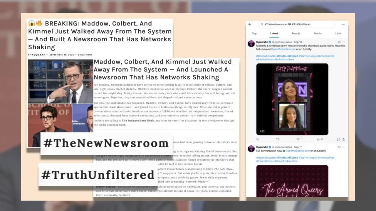 Fact Check: Maddow, Colbert And Kimmel Did NOT Launch The Independent Desk Newsroom -- False Details