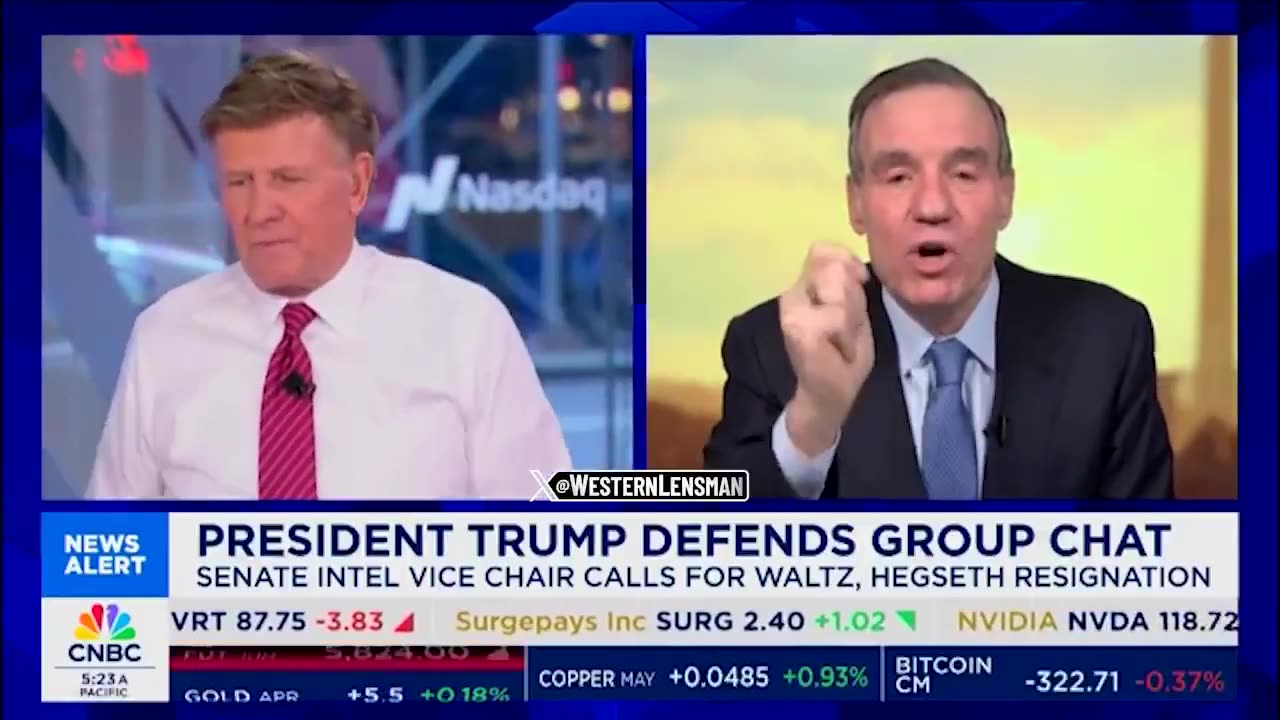 CNBC’s Joe Kernen reminds a hyperventilating Mark Warner of the Biden