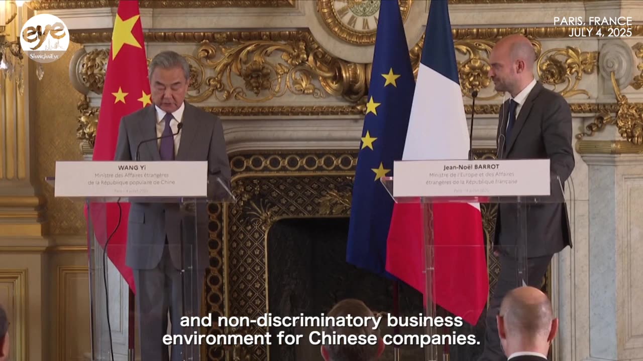 Wang yi addresses on china-EU cagnac spat during his visit to france