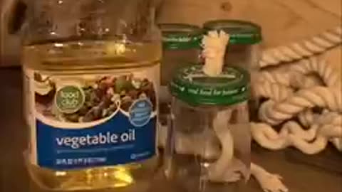 Emergency oil lamps with baby food jars, cotton rope & vegetable oil