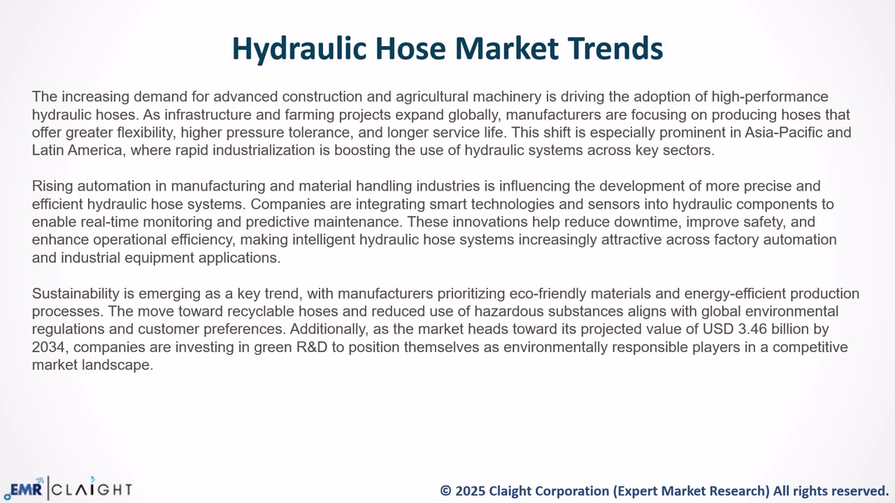 Hydraulic Hose Market Size, Share, Trends and Report | 2034