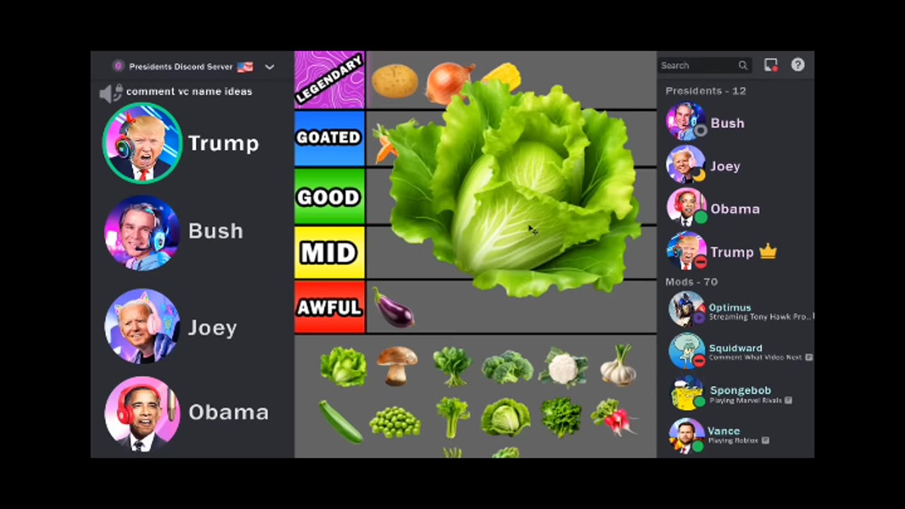 US Presidents Rank Vegetables Part Four